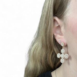 Gold Cross Earrings with Crystals